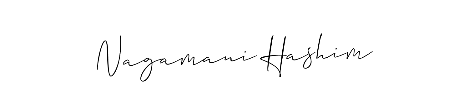 Allison_Script is a professional signature style that is perfect for those who want to add a touch of class to their signature. It is also a great choice for those who want to make their signature more unique. Get Nagamani Hashim name to fancy signature for free. Nagamani Hashim signature style 2 images and pictures png