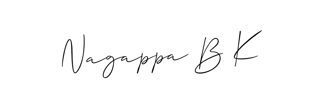 Design your own signature with our free online signature maker. With this signature software, you can create a handwritten (Allison_Script) signature for name Nagappa B K. Nagappa B K signature style 2 images and pictures png
