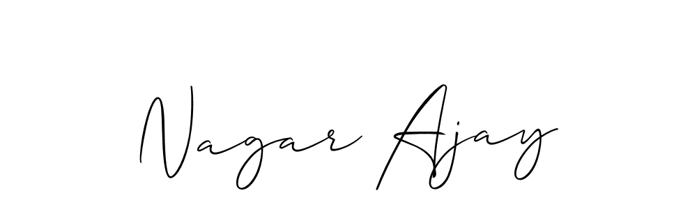 The best way (Allison_Script) to make a short signature is to pick only two or three words in your name. The name Nagar Ajay include a total of six letters. For converting this name. Nagar Ajay signature style 2 images and pictures png