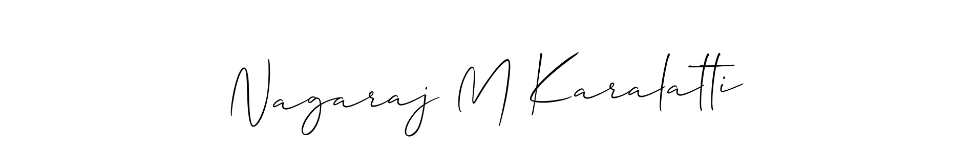 How to make Nagaraj M Karalatti name signature. Use Allison_Script style for creating short signs online. This is the latest handwritten sign. Nagaraj M Karalatti signature style 2 images and pictures png