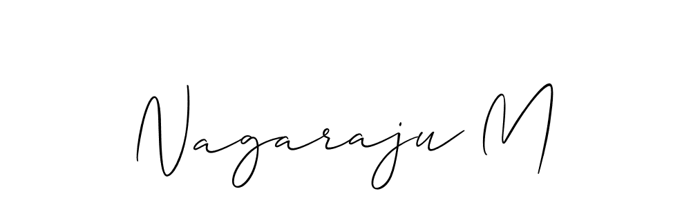 The best way (Allison_Script) to make a short signature is to pick only two or three words in your name. The name Nagaraju M include a total of six letters. For converting this name. Nagaraju M signature style 2 images and pictures png