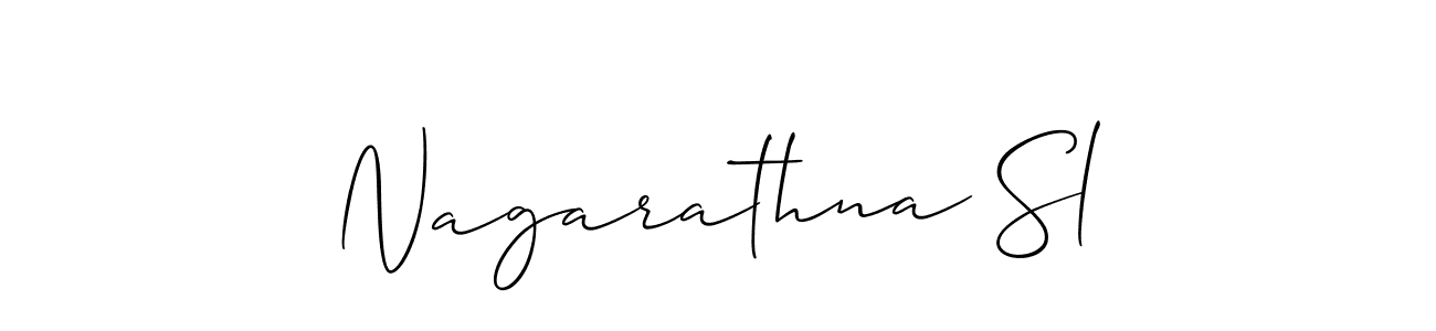 Use a signature maker to create a handwritten signature online. With this signature software, you can design (Allison_Script) your own signature for name Nagarathna Sl. Nagarathna Sl signature style 2 images and pictures png