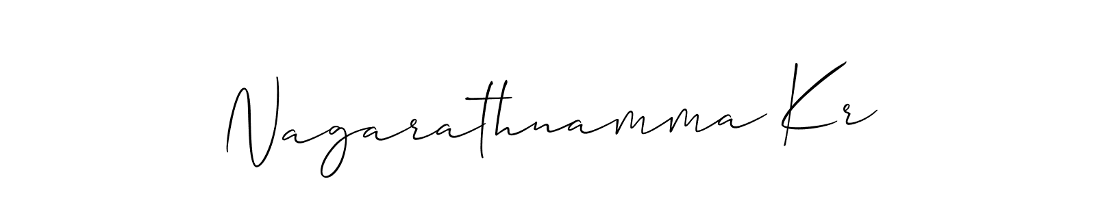 You should practise on your own different ways (Allison_Script) to write your name (Nagarathnamma Kr) in signature. don't let someone else do it for you. Nagarathnamma Kr signature style 2 images and pictures png