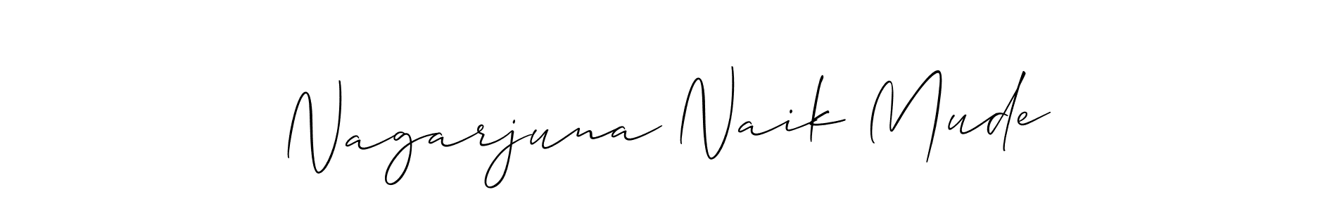 It looks lik you need a new signature style for name Nagarjuna Naik Mude. Design unique handwritten (Allison_Script) signature with our free signature maker in just a few clicks. Nagarjuna Naik Mude signature style 2 images and pictures png