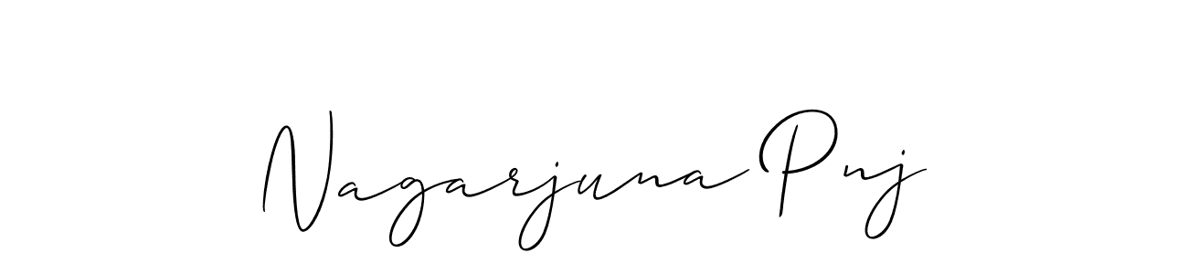 How to make Nagarjuna Pnj name signature. Use Allison_Script style for creating short signs online. This is the latest handwritten sign. Nagarjuna Pnj signature style 2 images and pictures png