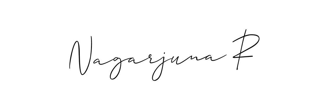 Make a beautiful signature design for name Nagarjuna R. With this signature (Allison_Script) style, you can create a handwritten signature for free. Nagarjuna R signature style 2 images and pictures png