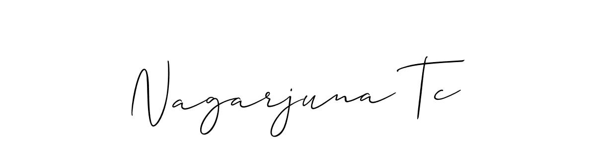 Use a signature maker to create a handwritten signature online. With this signature software, you can design (Allison_Script) your own signature for name Nagarjuna Tc. Nagarjuna Tc signature style 2 images and pictures png