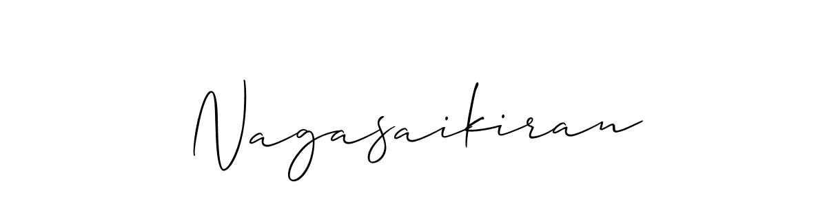 Make a beautiful signature design for name Nagasaikiran. With this signature (Allison_Script) style, you can create a handwritten signature for free. Nagasaikiran signature style 2 images and pictures png