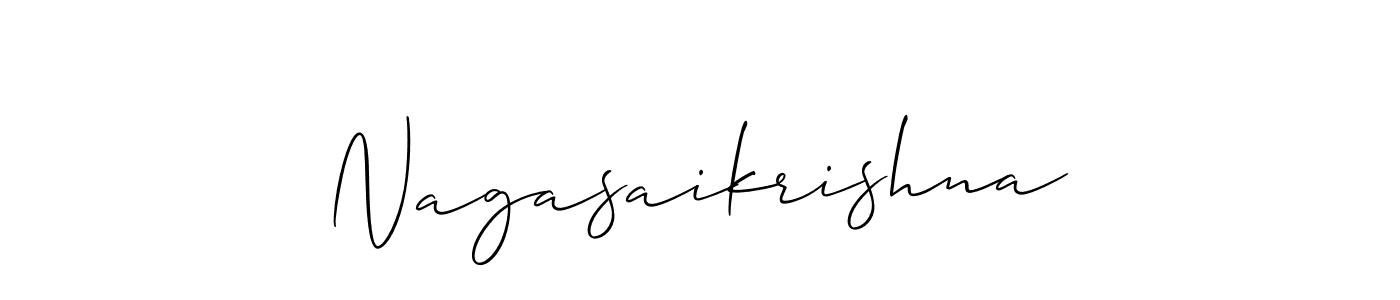 Create a beautiful signature design for name Nagasaikrishna. With this signature (Allison_Script) fonts, you can make a handwritten signature for free. Nagasaikrishna signature style 2 images and pictures png