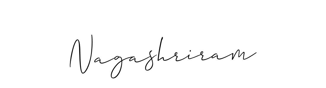 Design your own signature with our free online signature maker. With this signature software, you can create a handwritten (Allison_Script) signature for name Nagashriram. Nagashriram signature style 2 images and pictures png