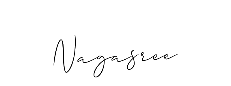 Make a beautiful signature design for name Nagasree. With this signature (Allison_Script) style, you can create a handwritten signature for free. Nagasree signature style 2 images and pictures png