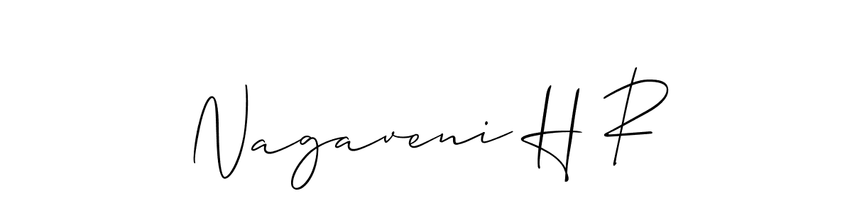 if you are searching for the best signature style for your name Nagaveni H R. so please give up your signature search. here we have designed multiple signature styles  using Allison_Script. Nagaveni H R signature style 2 images and pictures png