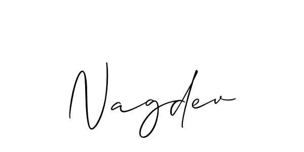 Use a signature maker to create a handwritten signature online. With this signature software, you can design (Allison_Script) your own signature for name Nagdev. Nagdev signature style 2 images and pictures png
