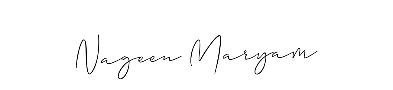 Design your own signature with our free online signature maker. With this signature software, you can create a handwritten (Allison_Script) signature for name Nageen Maryam. Nageen Maryam signature style 2 images and pictures png