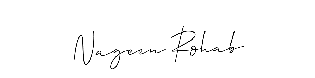 You can use this online signature creator to create a handwritten signature for the name Nageen Rohab. This is the best online autograph maker. Nageen Rohab signature style 2 images and pictures png