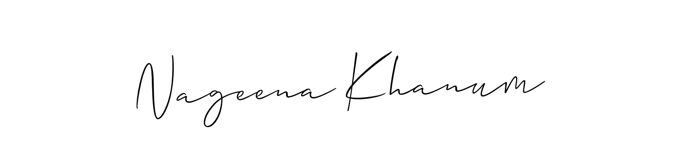 Similarly Allison_Script is the best handwritten signature design. Signature creator online .You can use it as an online autograph creator for name Nageena Khanum. Nageena Khanum signature style 2 images and pictures png