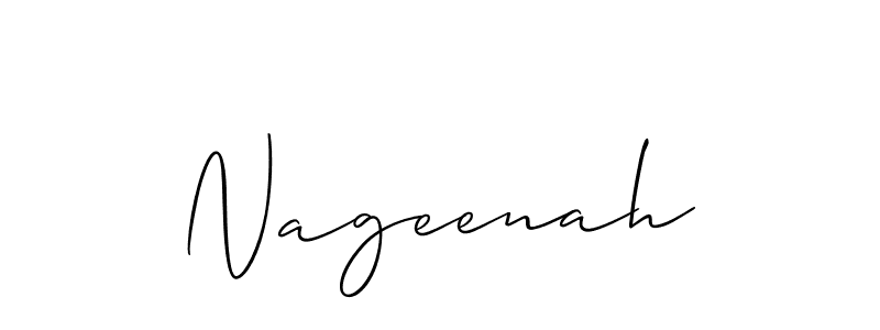 Create a beautiful signature design for name Nageenah. With this signature (Allison_Script) fonts, you can make a handwritten signature for free. Nageenah signature style 2 images and pictures png