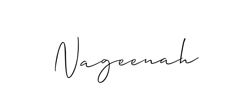 Create a beautiful signature design for name Nageenah. With this signature (Allison_Script) fonts, you can make a handwritten signature for free. Nageenah signature style 2 images and pictures png