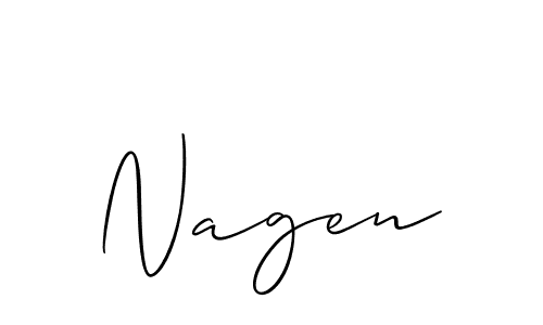 Use a signature maker to create a handwritten signature online. With this signature software, you can design (Allison_Script) your own signature for name Nagen. Nagen signature style 2 images and pictures png