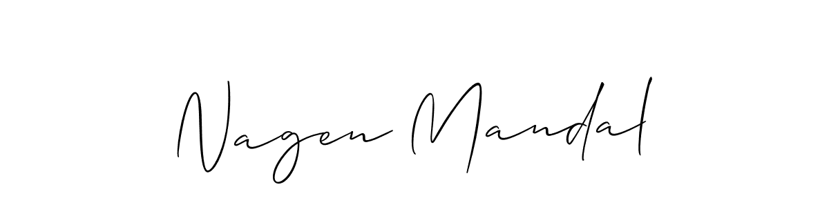 Allison_Script is a professional signature style that is perfect for those who want to add a touch of class to their signature. It is also a great choice for those who want to make their signature more unique. Get Nagen Mandal name to fancy signature for free. Nagen Mandal signature style 2 images and pictures png