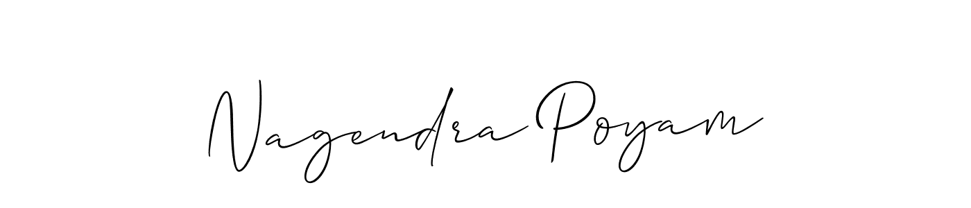 How to make Nagendra Poyam name signature. Use Allison_Script style for creating short signs online. This is the latest handwritten sign. Nagendra Poyam signature style 2 images and pictures png