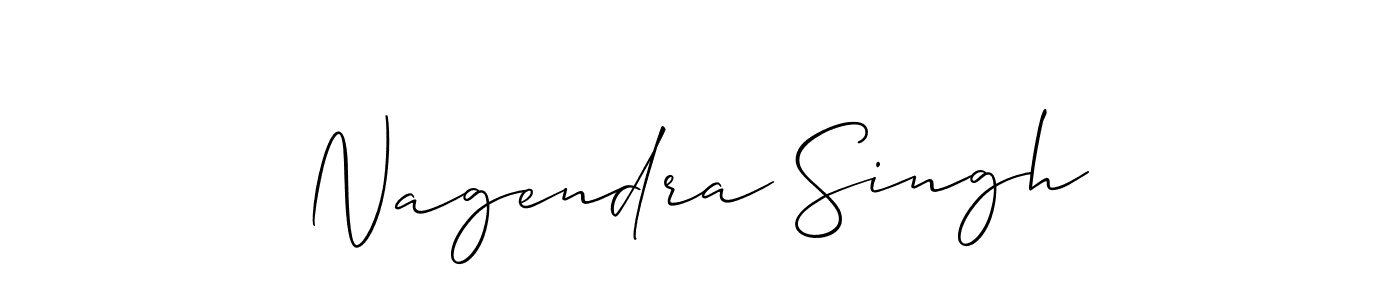 The best way (Allison_Script) to make a short signature is to pick only two or three words in your name. The name Nagendra Singh include a total of six letters. For converting this name. Nagendra Singh signature style 2 images and pictures png