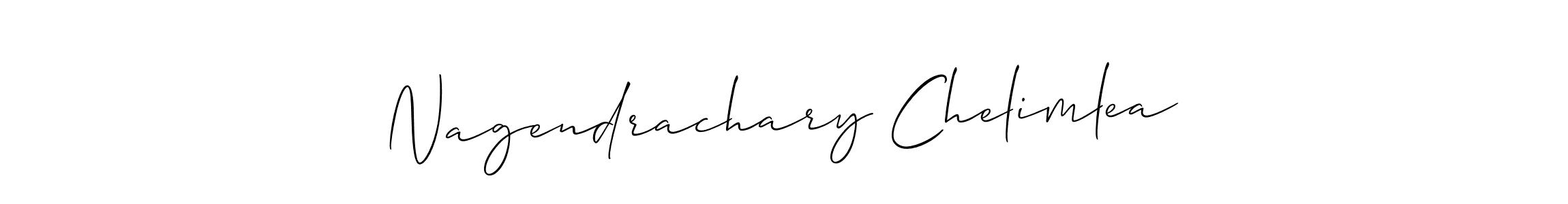 This is the best signature style for the Nagendrachary Chelimlea name. Also you like these signature font (Allison_Script). Mix name signature. Nagendrachary Chelimlea signature style 2 images and pictures png