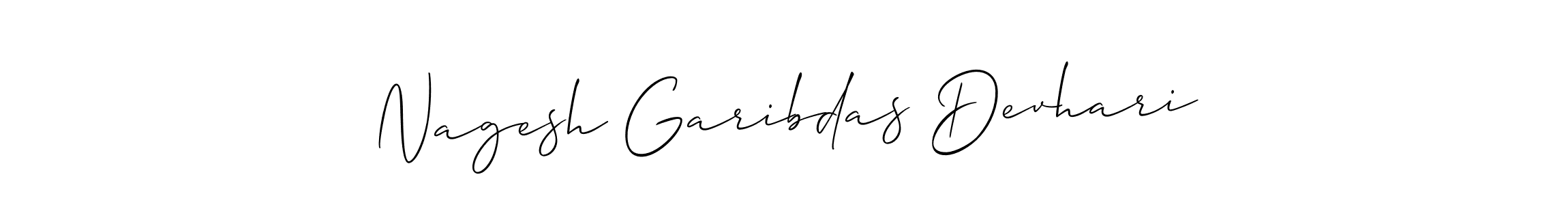 This is the best signature style for the Nagesh Garibdas Devhari name. Also you like these signature font (Allison_Script). Mix name signature. Nagesh Garibdas Devhari signature style 2 images and pictures png