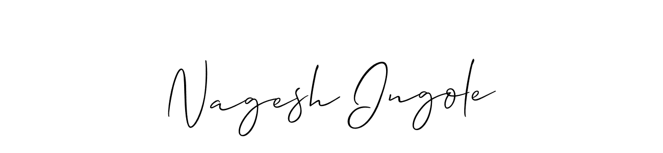 Allison_Script is a professional signature style that is perfect for those who want to add a touch of class to their signature. It is also a great choice for those who want to make their signature more unique. Get Nagesh Ingole name to fancy signature for free. Nagesh Ingole signature style 2 images and pictures png