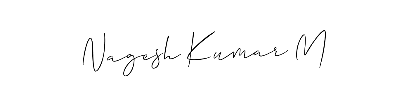 Design your own signature with our free online signature maker. With this signature software, you can create a handwritten (Allison_Script) signature for name Nagesh Kumar M. Nagesh Kumar M signature style 2 images and pictures png