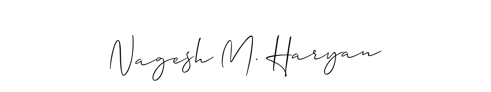 Design your own signature with our free online signature maker. With this signature software, you can create a handwritten (Allison_Script) signature for name Nagesh M. Haryan. Nagesh M. Haryan signature style 2 images and pictures png