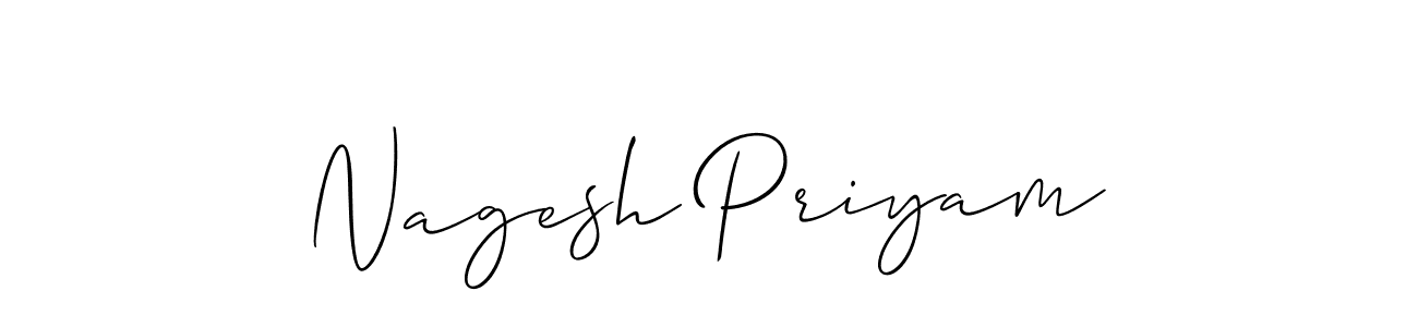 Nagesh Priyam stylish signature style. Best Handwritten Sign (Allison_Script) for my name. Handwritten Signature Collection Ideas for my name Nagesh Priyam. Nagesh Priyam signature style 2 images and pictures png