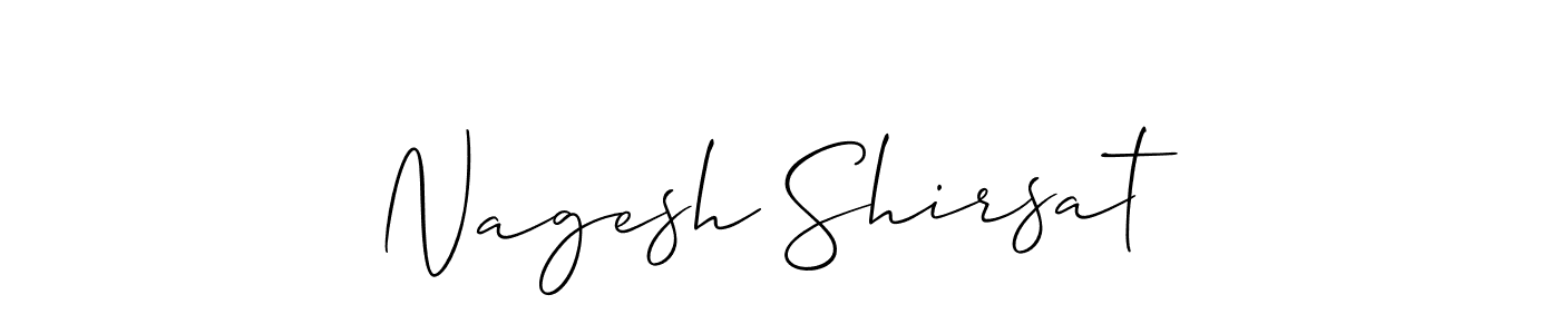 How to make Nagesh Shirsat name signature. Use Allison_Script style for creating short signs online. This is the latest handwritten sign. Nagesh Shirsat signature style 2 images and pictures png