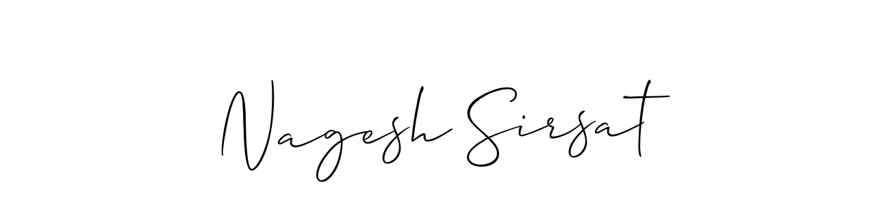 Allison_Script is a professional signature style that is perfect for those who want to add a touch of class to their signature. It is also a great choice for those who want to make their signature more unique. Get Nagesh Sirsat name to fancy signature for free. Nagesh Sirsat signature style 2 images and pictures png