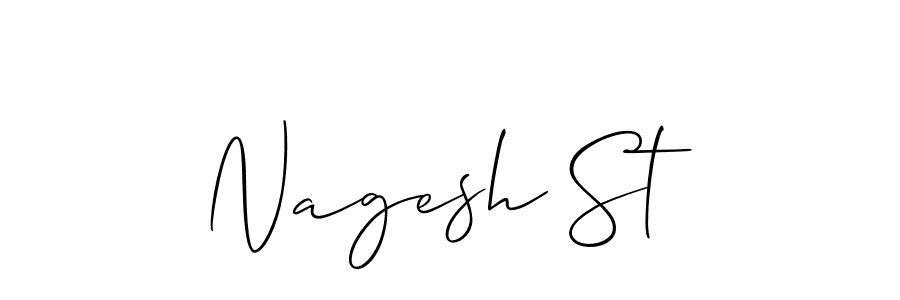 Use a signature maker to create a handwritten signature online. With this signature software, you can design (Allison_Script) your own signature for name Nagesh St. Nagesh St signature style 2 images and pictures png