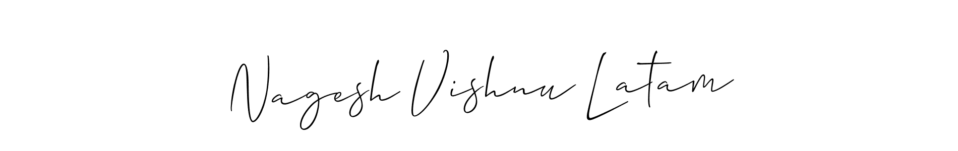 Check out images of Autograph of Nagesh Vishnu Latam name. Actor Nagesh Vishnu Latam Signature Style. Allison_Script is a professional sign style online. Nagesh Vishnu Latam signature style 2 images and pictures png