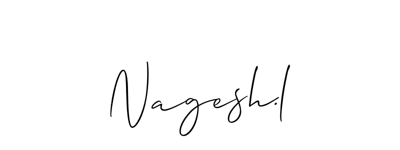 How to make Nagesh.l name signature. Use Allison_Script style for creating short signs online. This is the latest handwritten sign. Nagesh.l signature style 2 images and pictures png