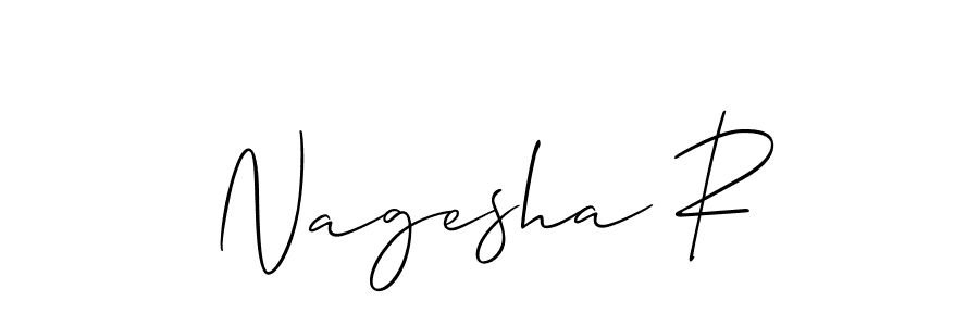 Allison_Script is a professional signature style that is perfect for those who want to add a touch of class to their signature. It is also a great choice for those who want to make their signature more unique. Get Nagesha R name to fancy signature for free. Nagesha R signature style 2 images and pictures png