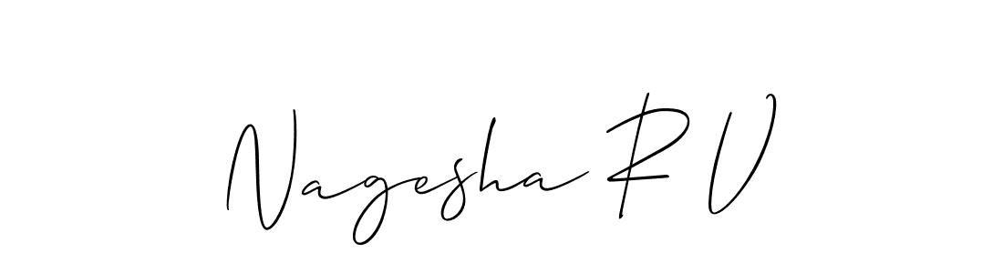 Also we have Nagesha R V name is the best signature style. Create professional handwritten signature collection using Allison_Script autograph style. Nagesha R V signature style 2 images and pictures png