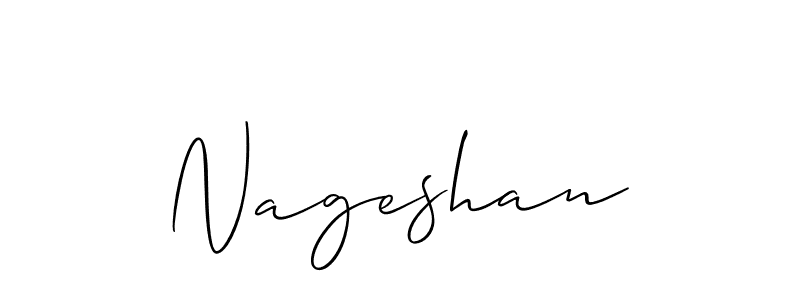 The best way (Allison_Script) to make a short signature is to pick only two or three words in your name. The name Nageshan include a total of six letters. For converting this name. Nageshan signature style 2 images and pictures png