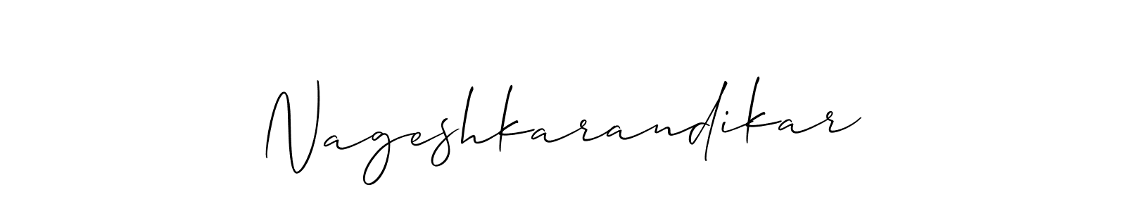 How to make Nageshkarandikar name signature. Use Allison_Script style for creating short signs online. This is the latest handwritten sign. Nageshkarandikar signature style 2 images and pictures png