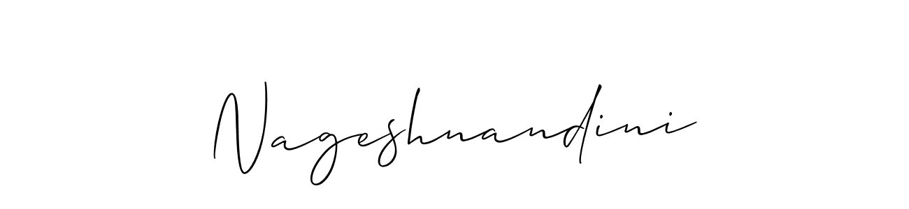 The best way (Allison_Script) to make a short signature is to pick only two or three words in your name. The name Nageshnandini include a total of six letters. For converting this name. Nageshnandini signature style 2 images and pictures png