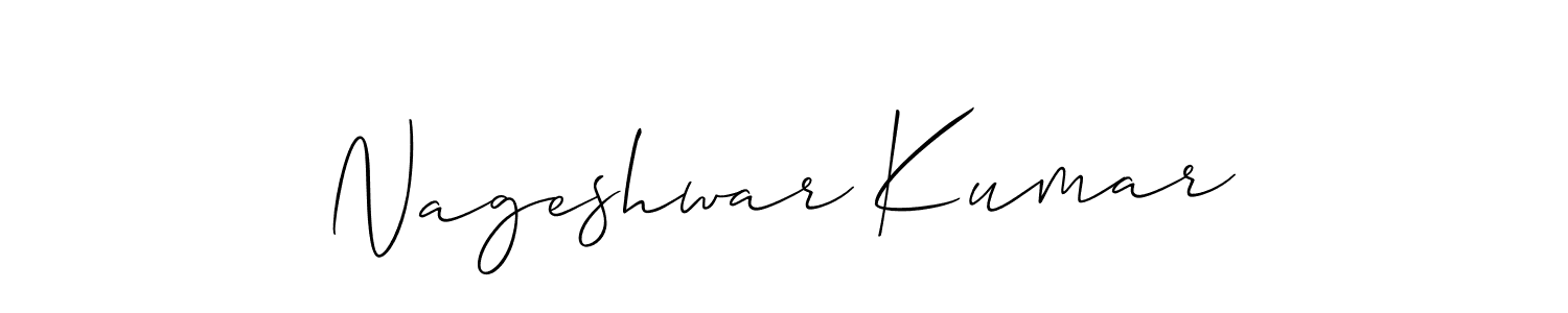 Create a beautiful signature design for name Nageshwar Kumar. With this signature (Allison_Script) fonts, you can make a handwritten signature for free. Nageshwar Kumar signature style 2 images and pictures png