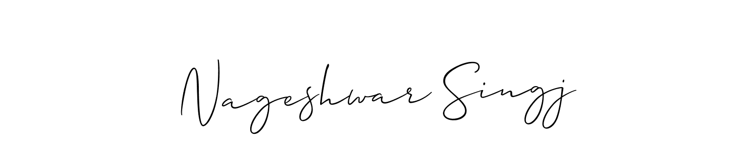 The best way (Allison_Script) to make a short signature is to pick only two or three words in your name. The name Nageshwar Singj include a total of six letters. For converting this name. Nageshwar Singj signature style 2 images and pictures png