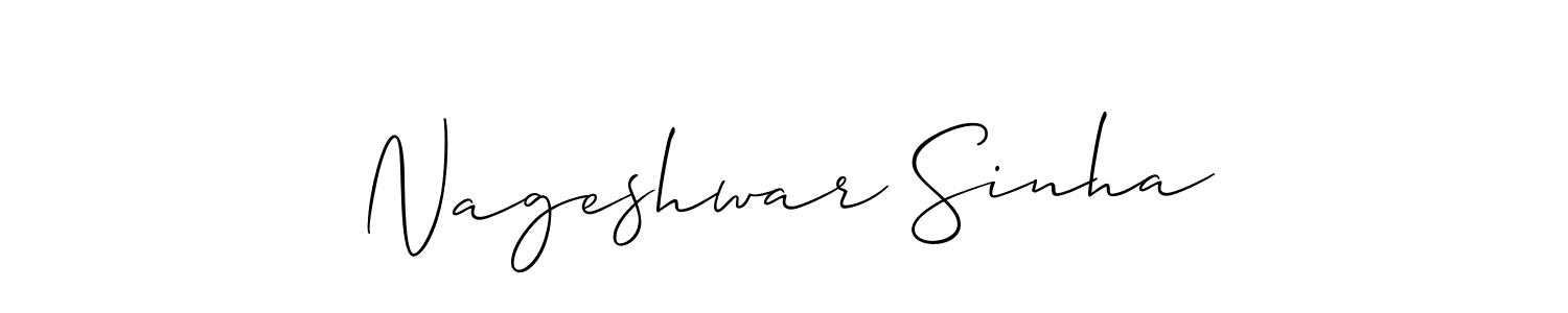 How to make Nageshwar Sinha name signature. Use Allison_Script style for creating short signs online. This is the latest handwritten sign. Nageshwar Sinha signature style 2 images and pictures png