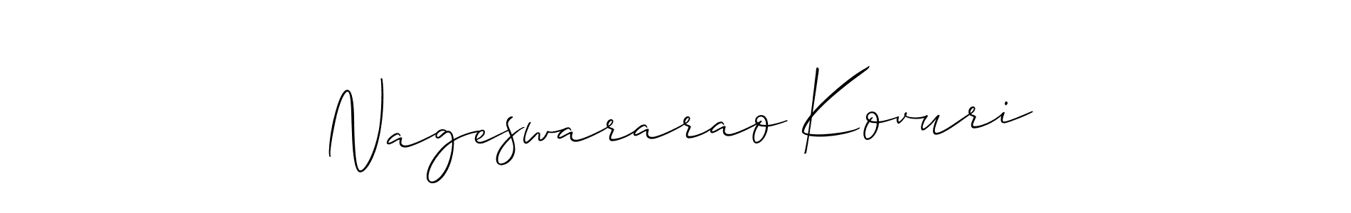 Design your own signature with our free online signature maker. With this signature software, you can create a handwritten (Allison_Script) signature for name Nageswararao Kovuri. Nageswararao Kovuri signature style 2 images and pictures png