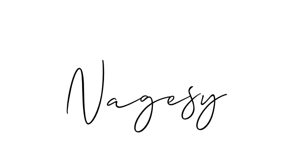 The best way (Allison_Script) to make a short signature is to pick only two or three words in your name. The name Nagesy include a total of six letters. For converting this name. Nagesy signature style 2 images and pictures png