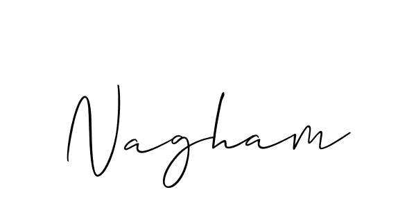 Create a beautiful signature design for name Nagham. With this signature (Allison_Script) fonts, you can make a handwritten signature for free. Nagham signature style 2 images and pictures png