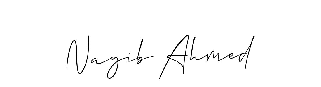You should practise on your own different ways (Allison_Script) to write your name (Nagib Ahmed) in signature. don't let someone else do it for you. Nagib Ahmed signature style 2 images and pictures png