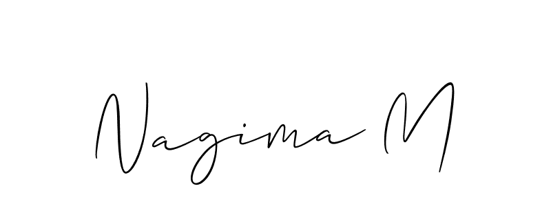 Create a beautiful signature design for name Nagima M. With this signature (Allison_Script) fonts, you can make a handwritten signature for free. Nagima M signature style 2 images and pictures png